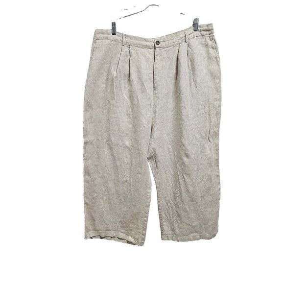 Reformation Mason Wide Leg Women Pants Size 22 Khaki 100% Linen - Picture 12 of 12